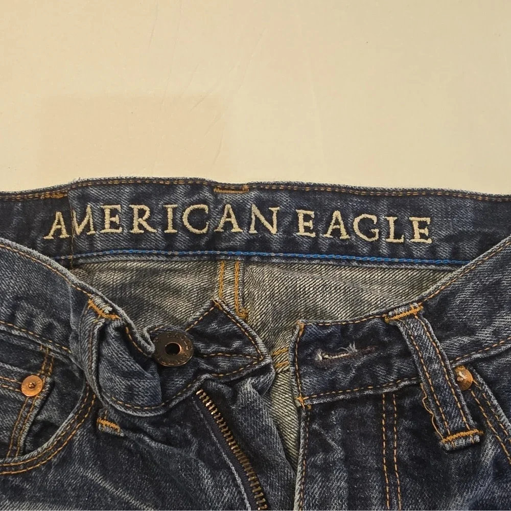 American Eagle Outfitters Slim Straight Blue Dark Wash Jeans
